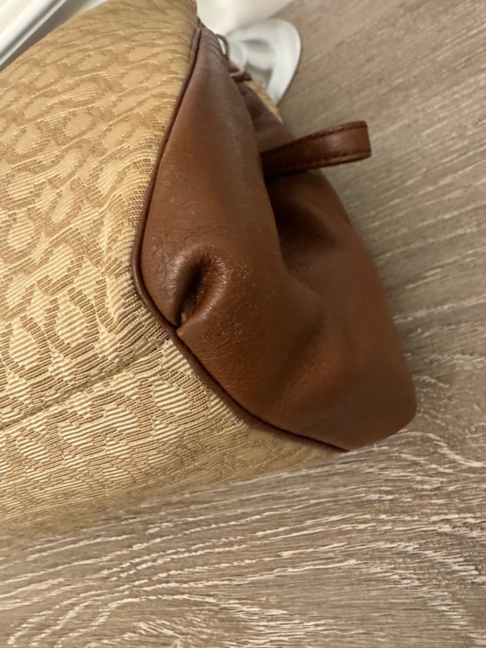 Coach Tan Signature Canvas Shoulder Bag with Brown Leather Trim - Picture 14 of 15